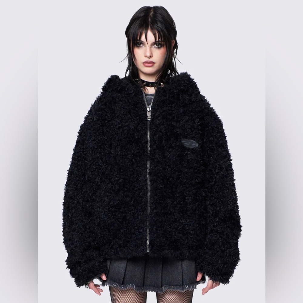 Minga London BUNNY EAR FAUX FUR JACKET NWT L/XL - Picture 3 of 12